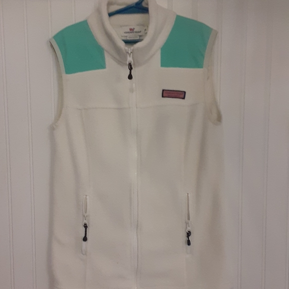 Vineyard Vines XXS fleece vest white and aqua - Picture 13 of 13